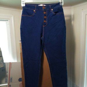 No Boundaries Women's Blue Jeans Size 9 4 Button Closure